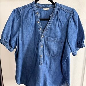 Pilcro from Anthopolgy Blue Button-Up Denim Blouse